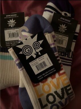 3 Pairs Striped Multicolor Unisex Adults One Size